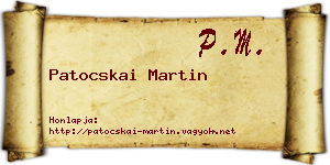 Patocskai Martin névjegykártya